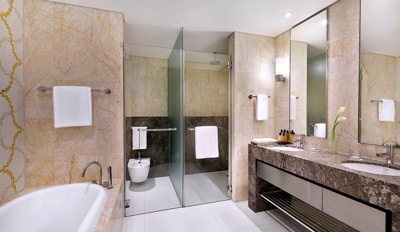 Deluxe Room with Sea View Bathroom at Conrad Abu Dhabi Etihad Towers by Kenwood Travel